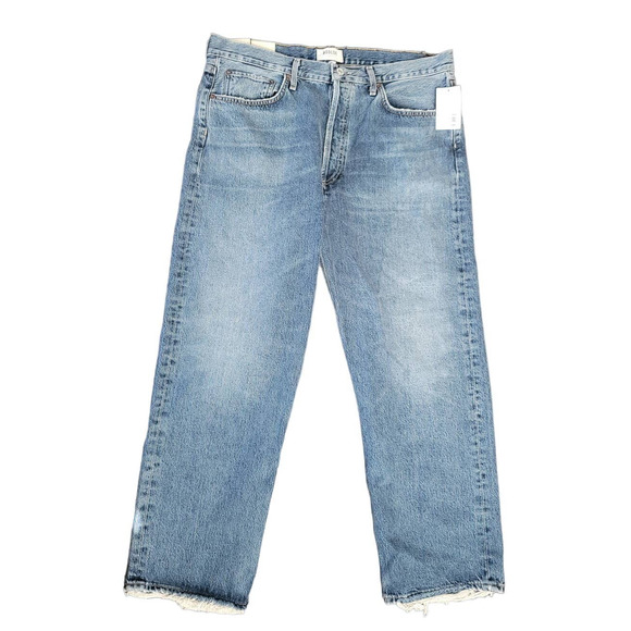 Agolde Denim - AGOLDE Jeans 90s Crop Mid Rise Loose Fit Straight Leg Organic Cotton Size 31